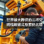 世界最大跨径的三塔空间缆地锚式悬索桥北塔成功封顶(图2) 世界最大跨径的三塔空间缆地锚式悬索桥北塔成功封顶(图2)