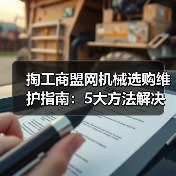 掏工商盟网机械选购维护指南：5大方法解决常见问题（图1）
